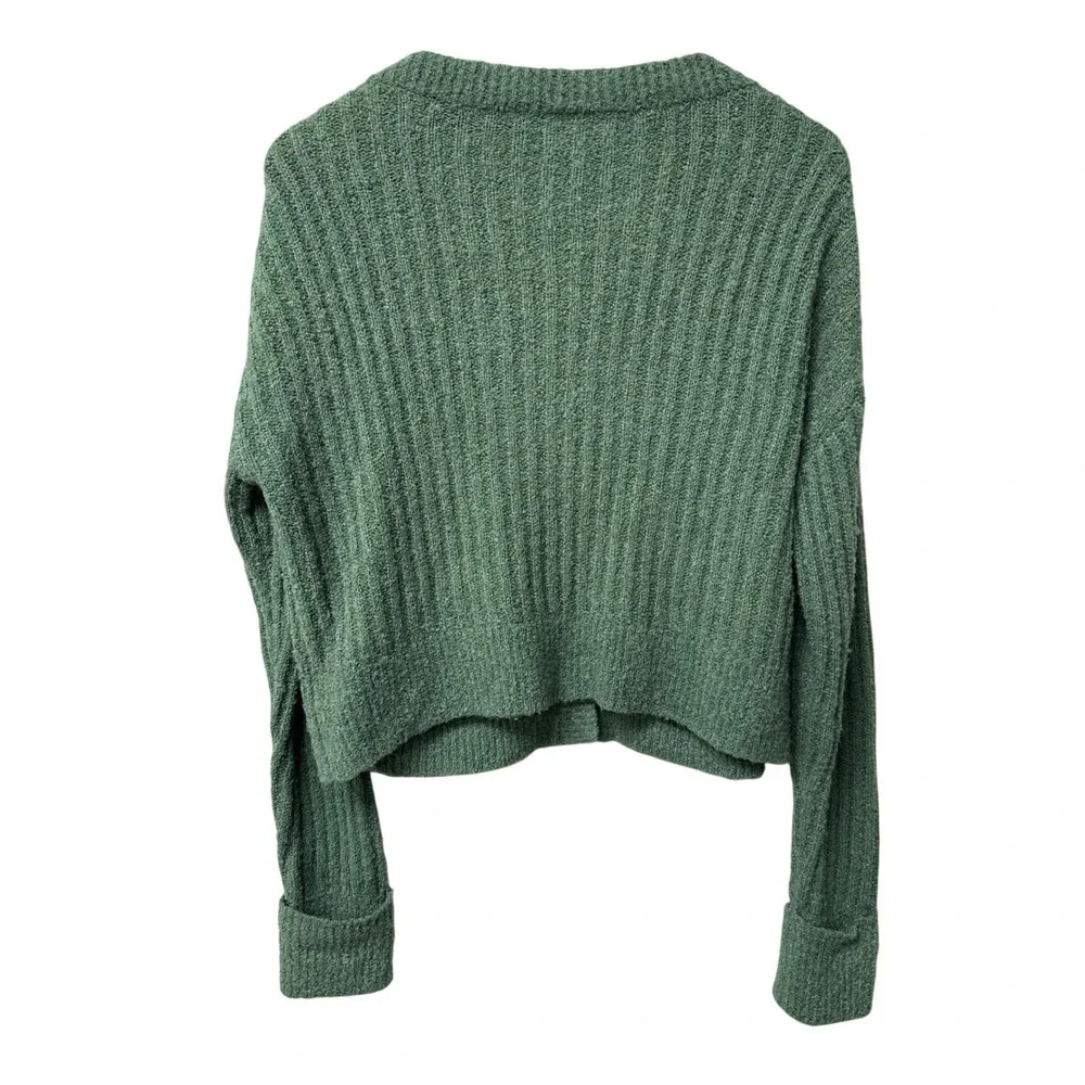 Revolve Lovers & Friends Caroline Cardigan Woman XS Green Moss Ribbed Wool Blend
